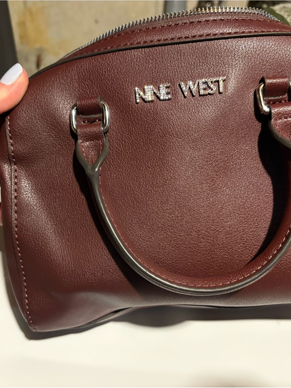 Nine West Burgundy Dome Satchel with Top Handles